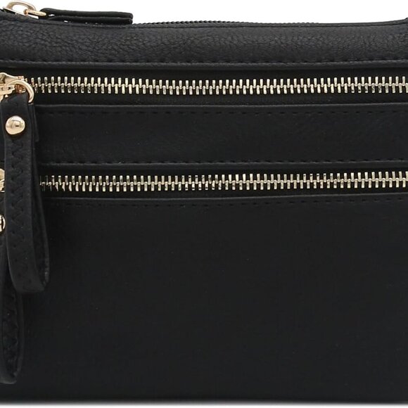Multi Zipper Pocket Small Wristlet Crossbody Bag - Picture 1 of 7